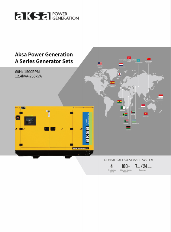 A Series Generator Sets Product Sheets - 60HZ