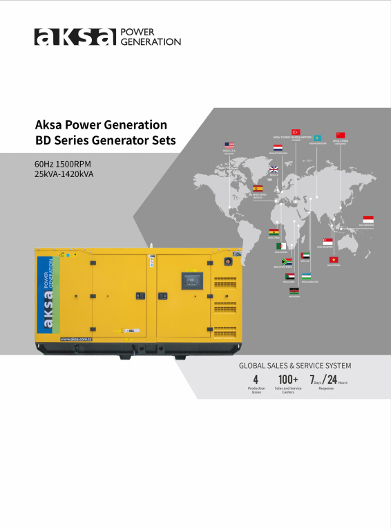 BD Series Generator Sets Product Sheets - 60HZ